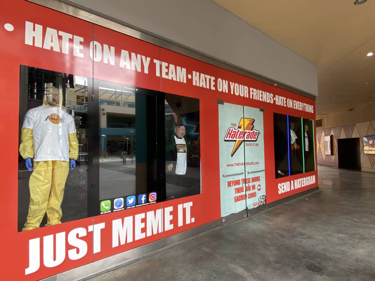 The new Haterade souvenir shop at Neonopolis is shown on Tuesday, Jan. 19, 2021. (John Katsilom ...