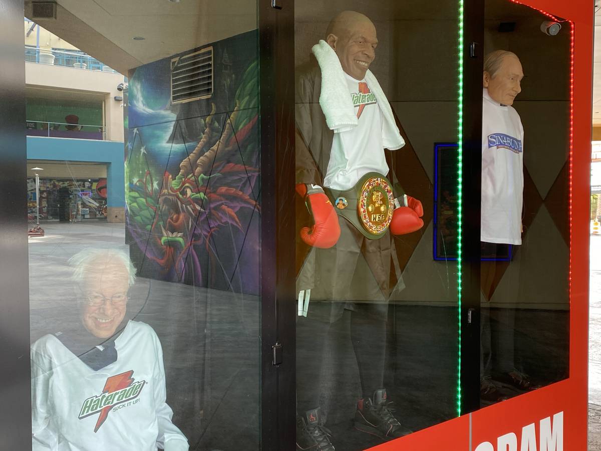 The new Haterade souvenir shop at Neonopolis is shown on Tuesday, Jan. 19, 2021. (John Katsilom ...