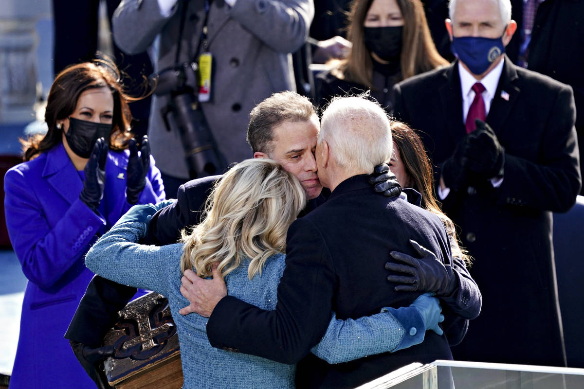 Vice President Kamala Harris and former Vice President Mike Pence applaud as U.S. President Joe ...