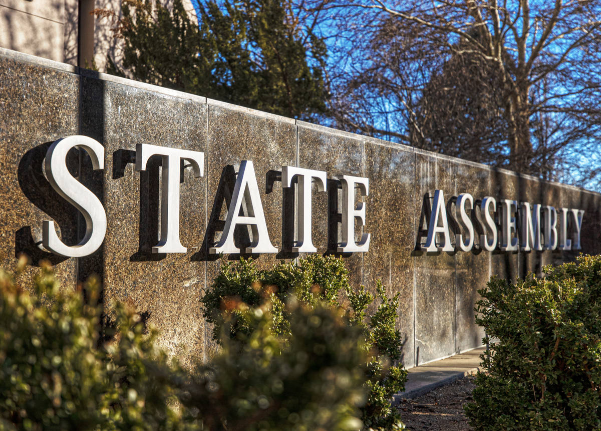 The Nevada State Legislature Building at the state Capitol complex on Sunday, Jan. 17, 2021, in ...