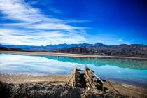 A lithium brining pond near Silver Peak, in Esmeralda County, is seen in 2015. (Las Vegas Revie ...