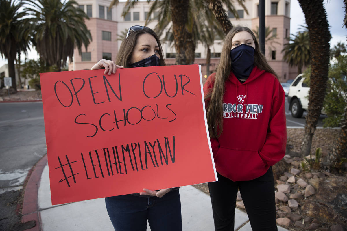 Autumn Frank, left, and her daughter Saylem, 16, a junior volleyball player at Arbor View High ...