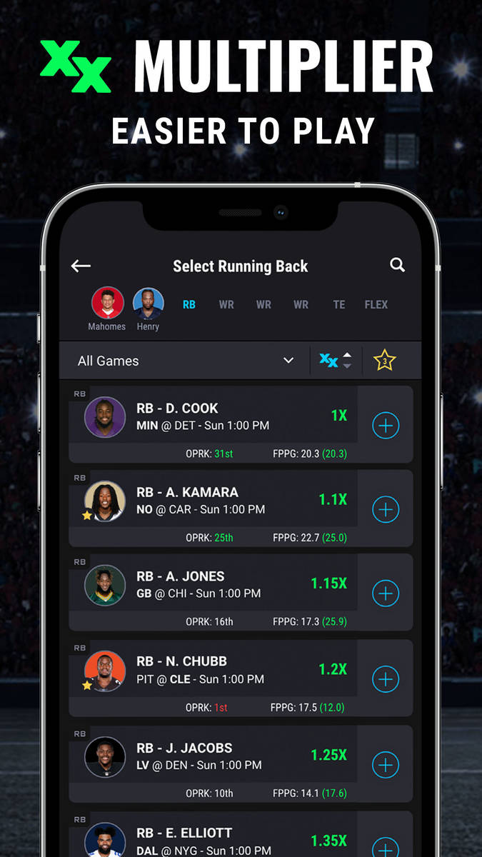 SuperDraft's mobile app interface. (Courtesy, SuperDraft)