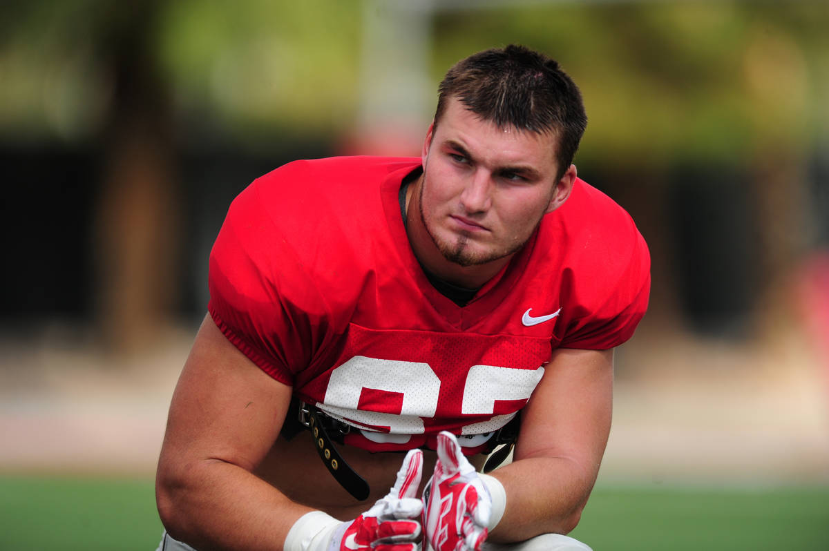 UNLV defensive lineman Antonio Zepeda is shown during a scrimmage at UNLV in Las Vegas, Friday ...