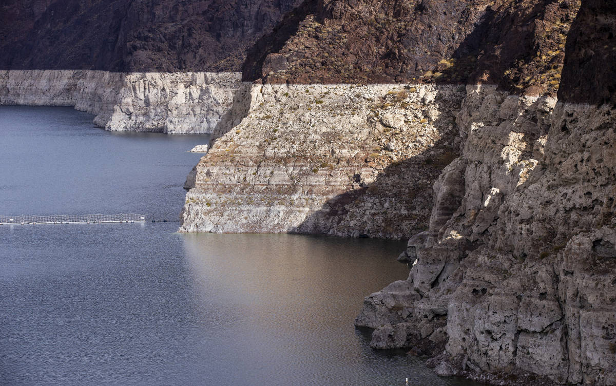 Current water levels on Lake Mead for the upcoming accumulation projections can be seen well fr ...