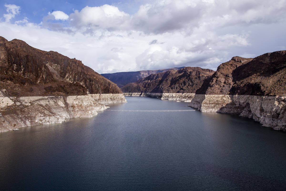 Current water levels on Lake Mead for the upcoming accumulation projections can be seen well fr ...