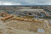 An aerial view of housing developments near North Decatur Boulevard between Elkhorn Road and Gr ...