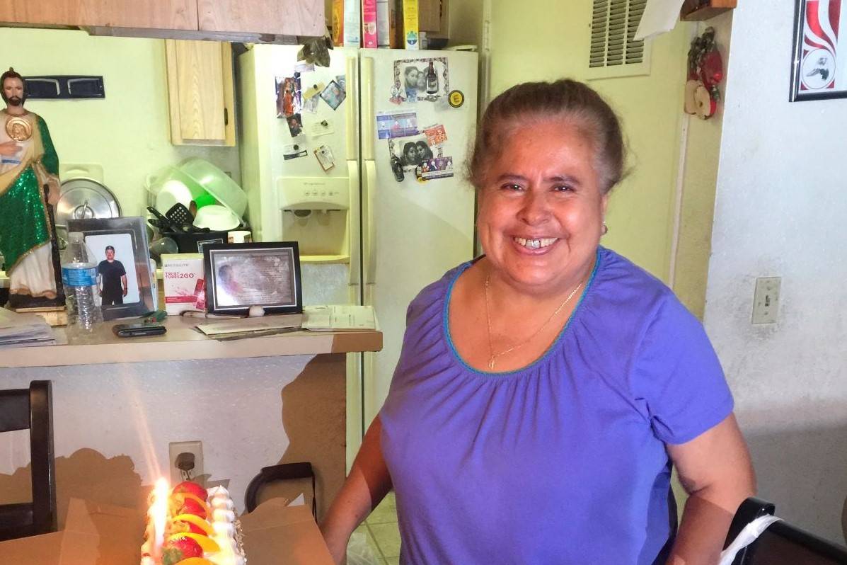Bernardina Rios de Luna, 59, is seen in 2016 in her kitchen in Fontana, Calif. She died of COVI ...