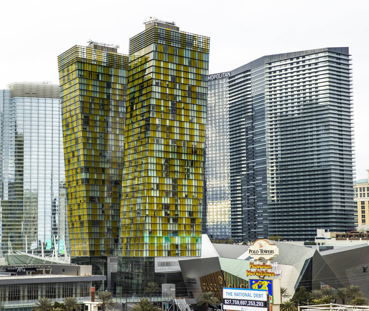 The Veer towers are some of the condos about the Las Vegas Strip on Tuesday, Jan. 26, 2021, in ...