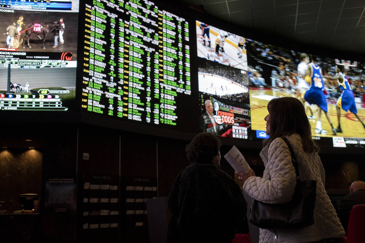 Race & Sports, the sportsbook at Palms, on Thursday, Nov. 21, 2019, in Las Vegas. (Ellen Sc ...