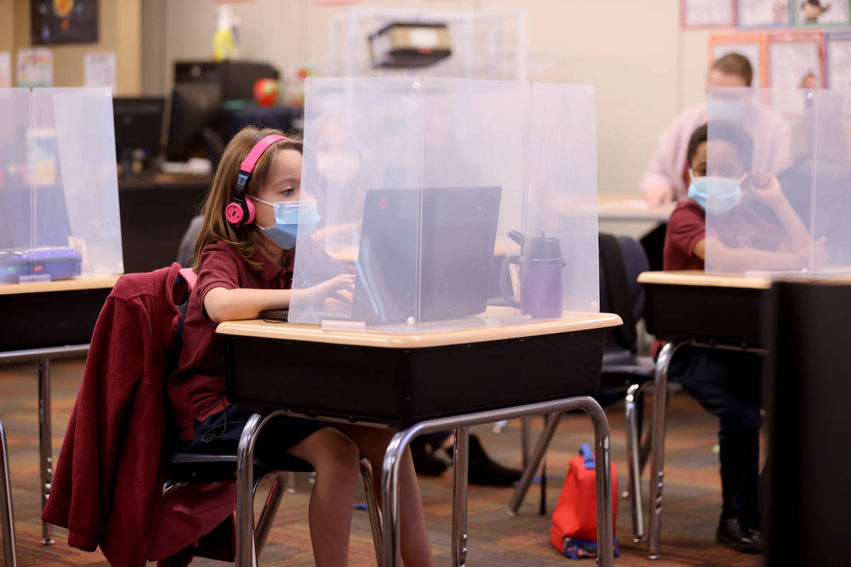 Magdalena Vargas, 6, in Joyelle Sampon's first grade class during school Coral Academy of Scien ...