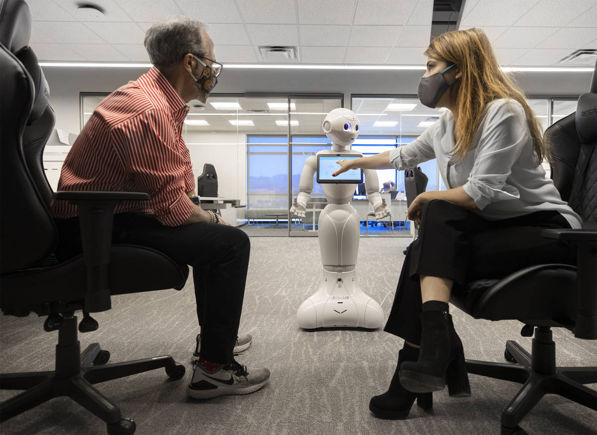 Dr. Robert Rippee, left, executive director of Black Fire Innovation Hub, and Nasim Binesh, a P ...