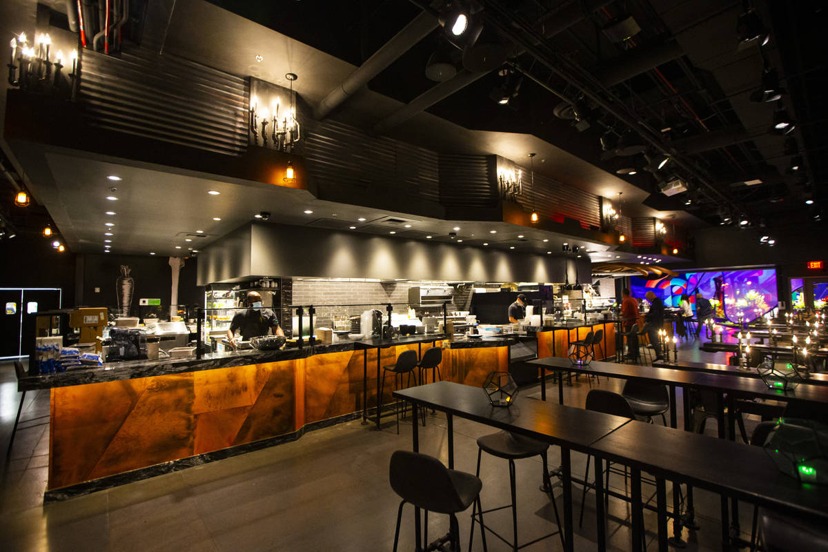An interior view of Chef Todd English's new restaurant, The Beast, at Area15 in Las Vegas on Th ...