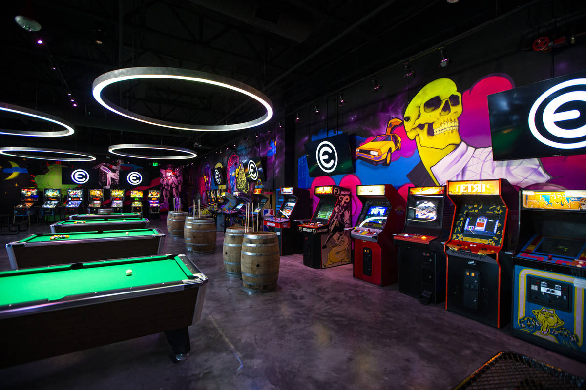A view of second level of the Emporium arcade bar at Area15 in Las Vegas on Thursday, Feb. 4, 2 ...