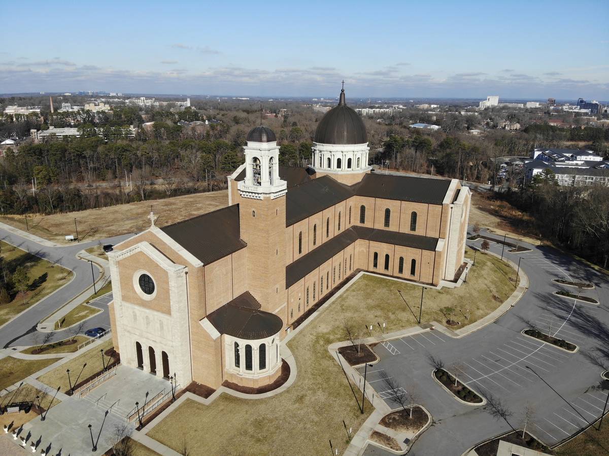 This Wednesday, Jan. 27, 2021, photo shows the Holy Name of Jesus Cathedral in Raleigh, N.C. Th ...