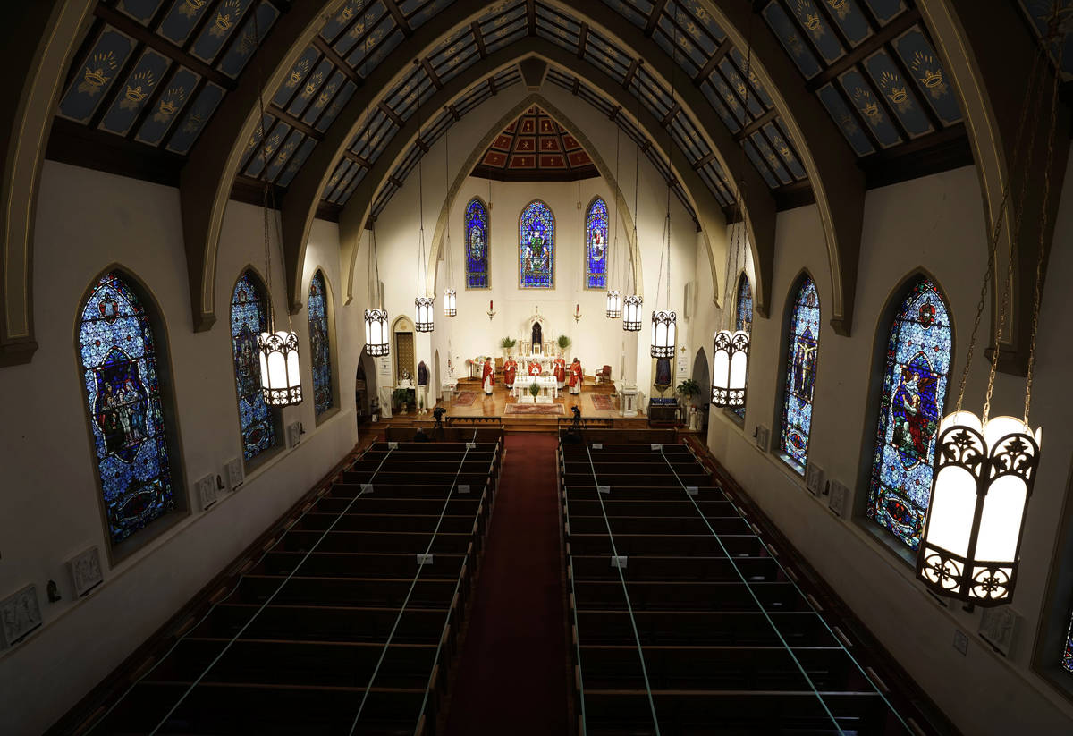 In a Sunday, April 5, 2020, file photo, The Most Rev. Peter Jugis, Bishop of Charlotte, conduct ...