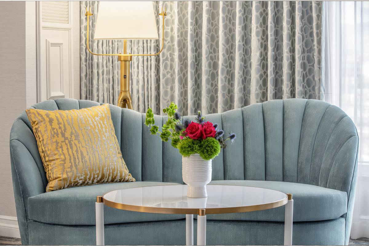 Image of furniture inside a remodeled Bellagio guest room. (Courtesy, MGM Resorts International)