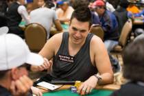 Professional poker player Doug Polk plays during a World Series of Poker tournament at the Rio ...