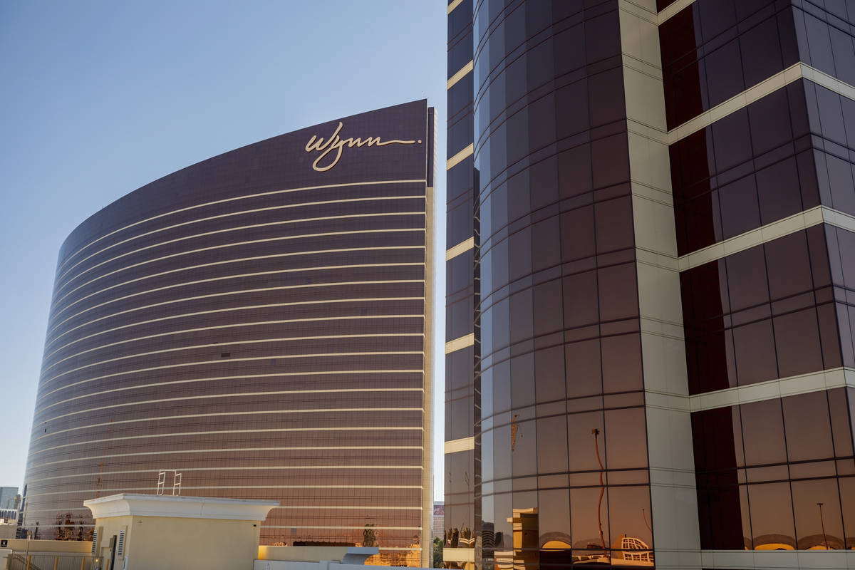 This Aug. 6, 2020, file photo shows the Wynn Las Vegas and Encore along the Las Vegas Strip. (L ...