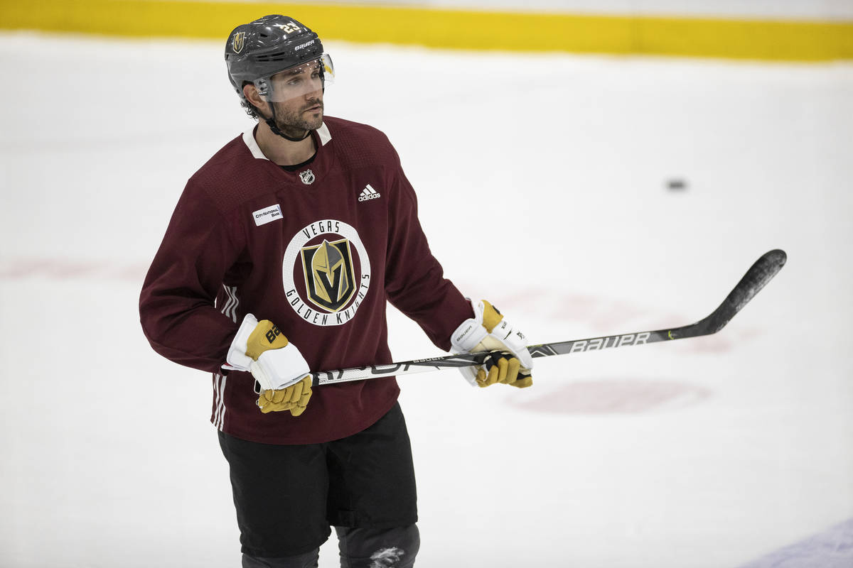 Vegas Golden Knights defenseman Alec Martinez (23) during a team practice at City National Aren ...