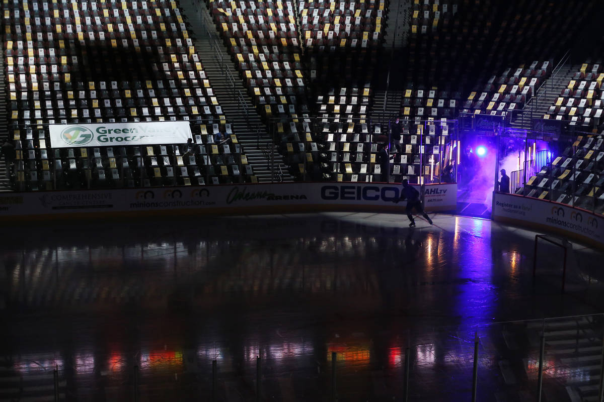The Henderson Silver Knights take the ice for the first time as a team in their inaugural seaso ...