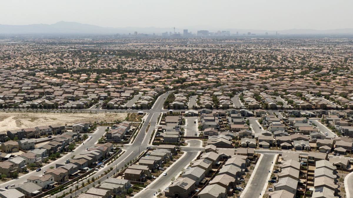An aerial view of housing developments near Gliding Eagle Street and