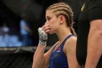 Paige VanZant is shown after a UFC Fight Night bout in Sacramento, Calif., on Saturday, Dec. 17 ...