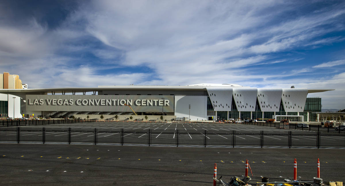 This Dec. 9, 2020, file photo shows the side of the Las Vegas Convention Center West Hall in L ...