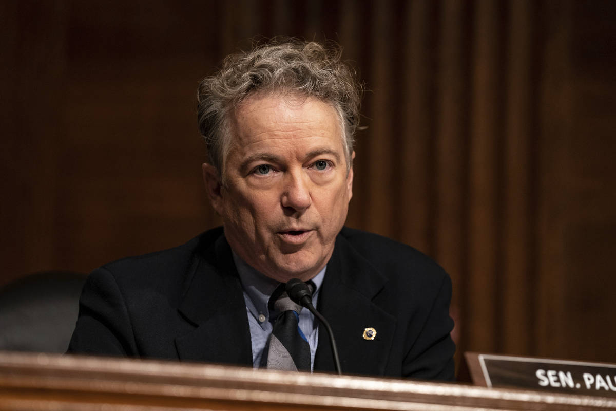 Sen. Rand Paul, R-Ky. speaks during a Senate Health, Education, Labor and Pensions Committee he ...