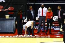 UNLV athletic director Desiree-Reed Francois, left, and UNLV president Keith Whitfield, second ...