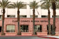 Clark County School District Administrative Center is seen in Las Vegas, Saturday, March 14, 20 ...