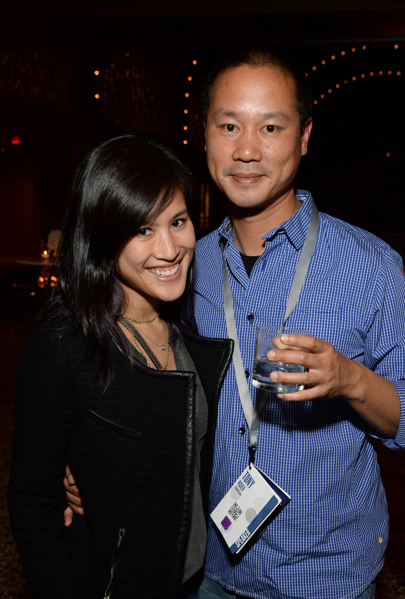 Mimi Pham and Zappos.com CEO Tony Hsieh attend the Vanity Fair New Establishment Summit Cockati ...