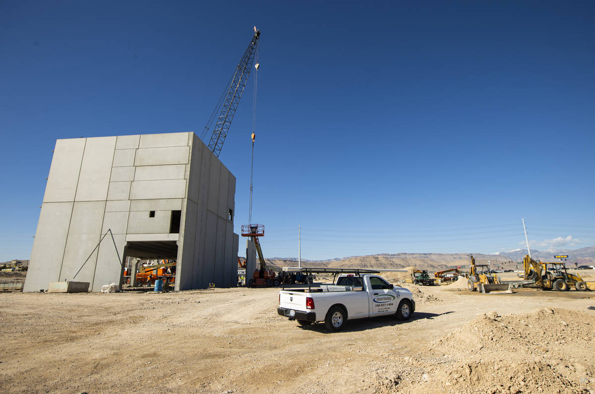 Constuction continues on the UnCommons mixed-use project in southwest Las Vegas on Wednesday, F ...