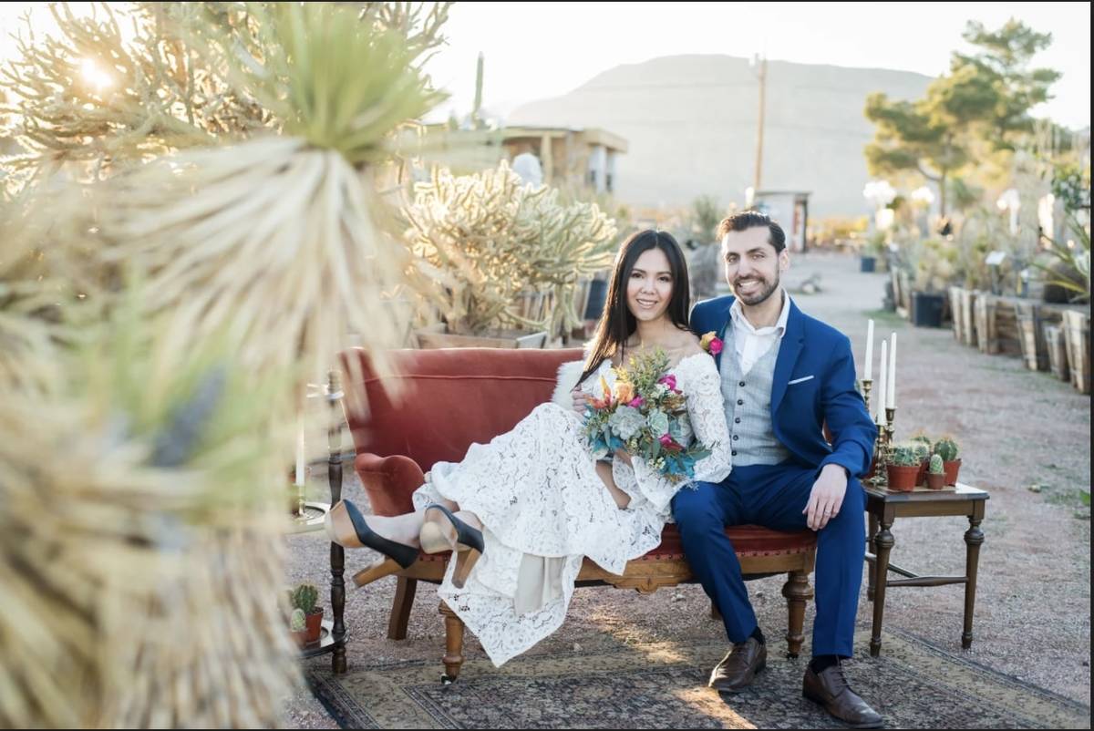 A micro-wedding that took place on Valentine's Day in 2020 organized by Las Vegas-based Cactus ...