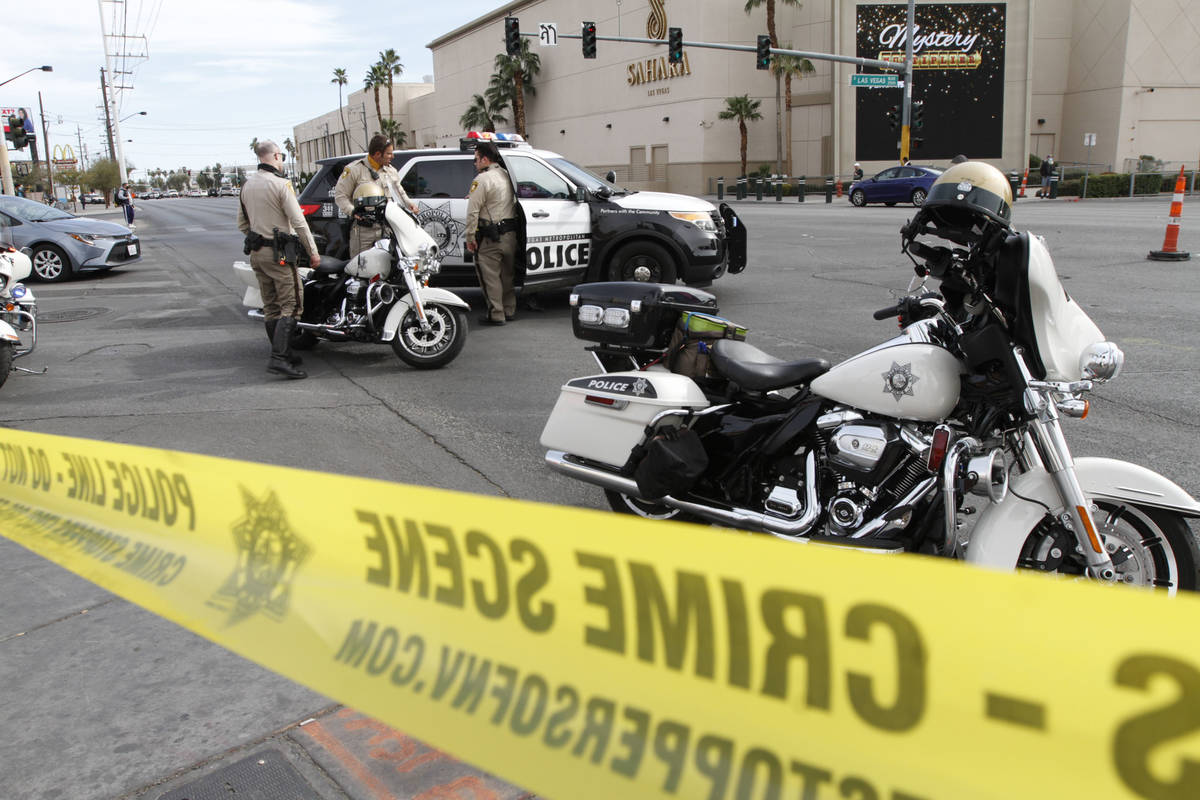 Las Vegas police investigate a fatal accident near Sahara Avenue and Las Vegas Boulevard South ...