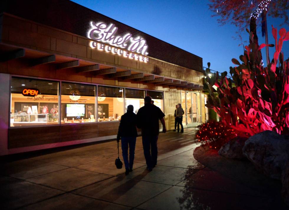 Couples walk togetherat Ethel M's in Henderson, Tuesday, Feb. 12, 2019. (Caroline Brehman/Las V ...