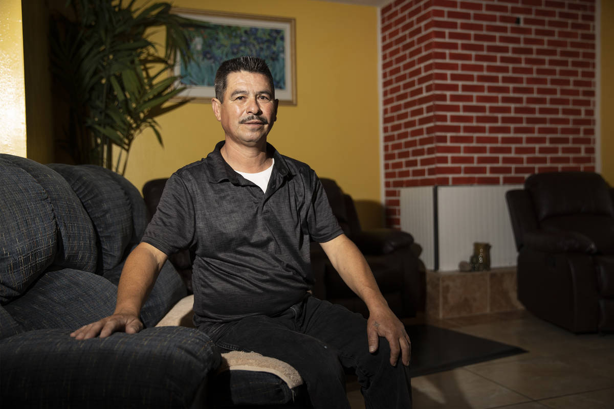 Rogelio Rodriguez at his home in Las Vegas on Saturday, Feb. 13, 2021. Rodriguez found a woman' ...