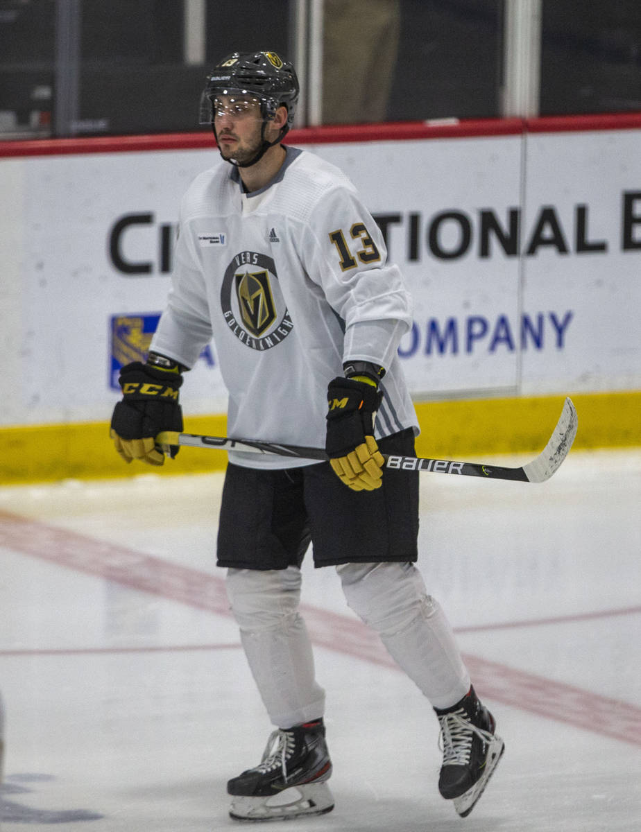 Golden Knights forward Tomas Jurco (13) during training camp on Wednesday, Jan. 6, 2021, at Cit ...