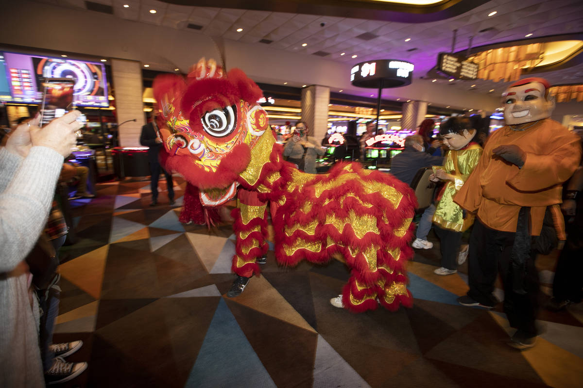 The Lohan School of Shaolin performs the Chinese Lion dance in celebration of the Lunar New Yea ...