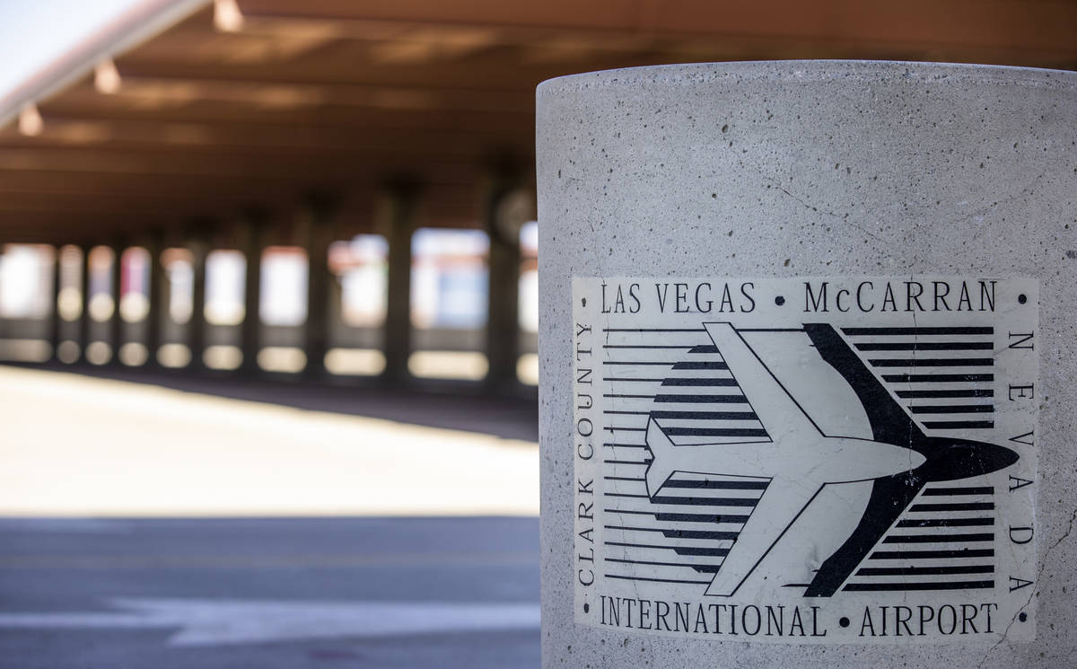 Trash barrel at McCarran International Airport which the Clark County Commission voted unanimou ...