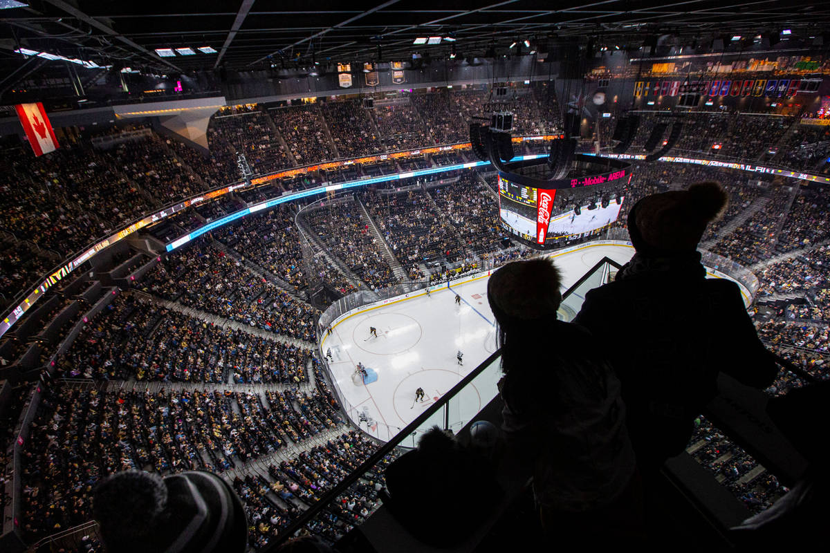 Golden Knights fans watch the action from the Hyde Lounge space at T