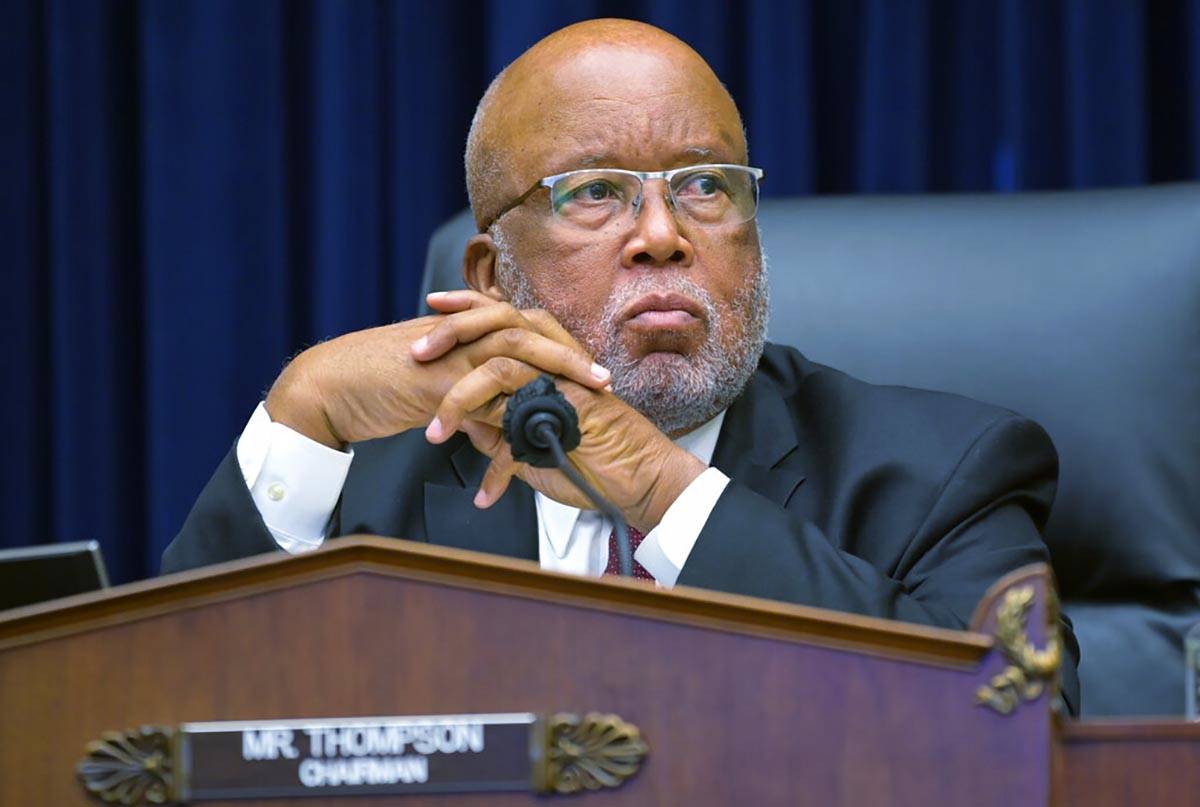 In this Sept. 17, 2020 file photo, Committee Chairman Rep. Bennie Thompson, D-Miss., speaks dur ...