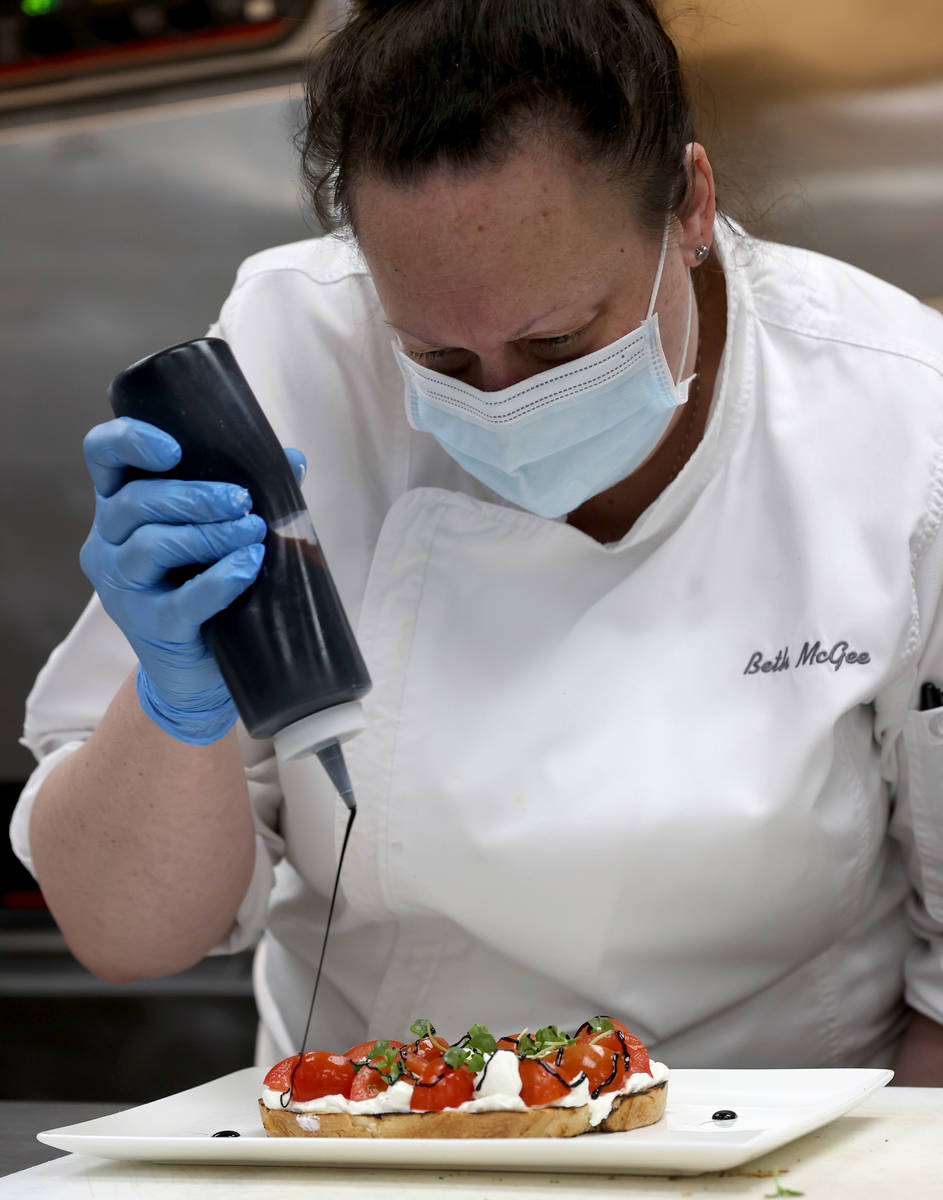 Chef Beth McGee makes Tomato Toast, available at the new Lucky Penny Cafe at Red Rock Resort. ( ...