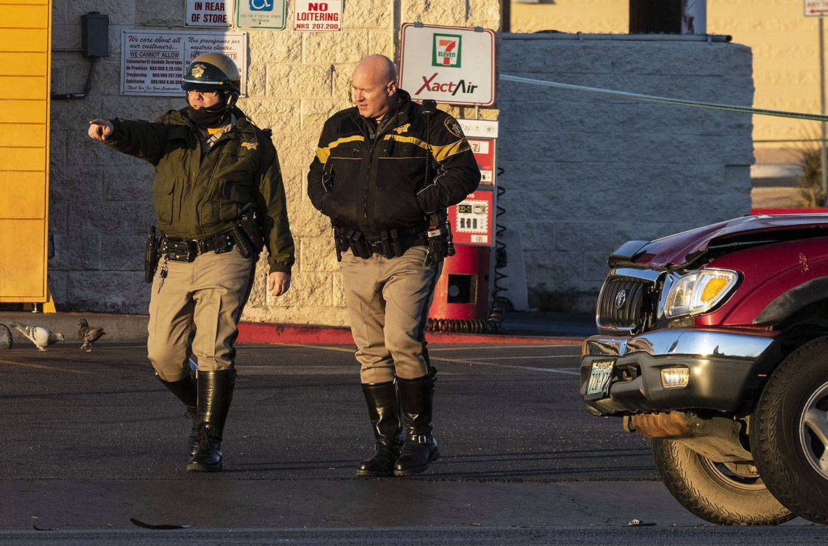 Metropolitan Police Department officers investigate after a pedestrian was struck by a pickup t ...