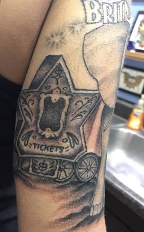 Jessica Johns shows off one of her 30-something Britney Spears tattoos. (Jessica Johns)