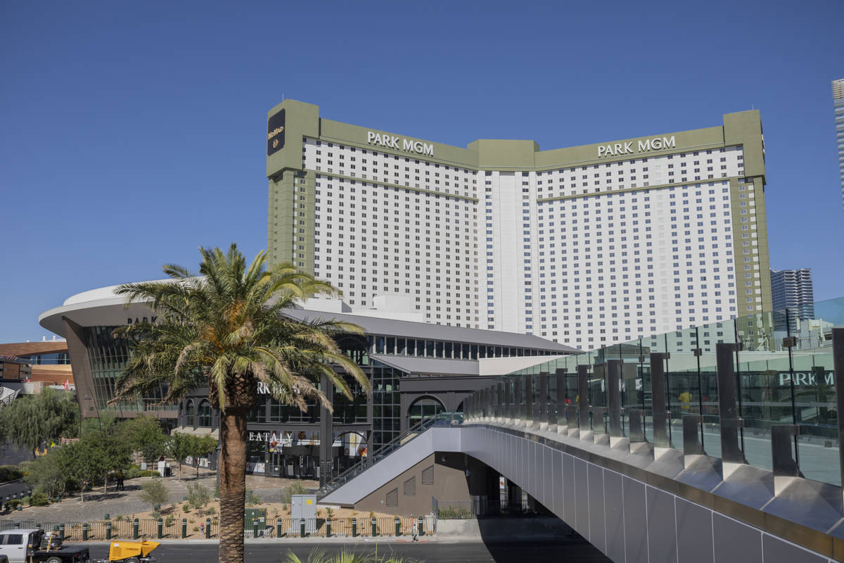 A view of Park MGM along the Las Vegas Strip on Wednesday, Aug. 12, 2020. (Elizabeth Brumley/La ...