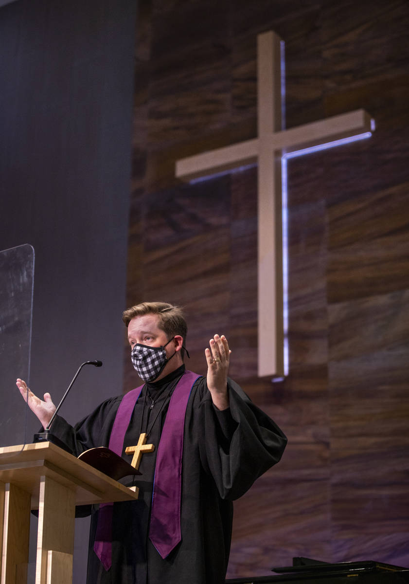 Joe Svensen sings during an Ash Wednesday service at Faith Community Lutheran Church on Wednesd ...