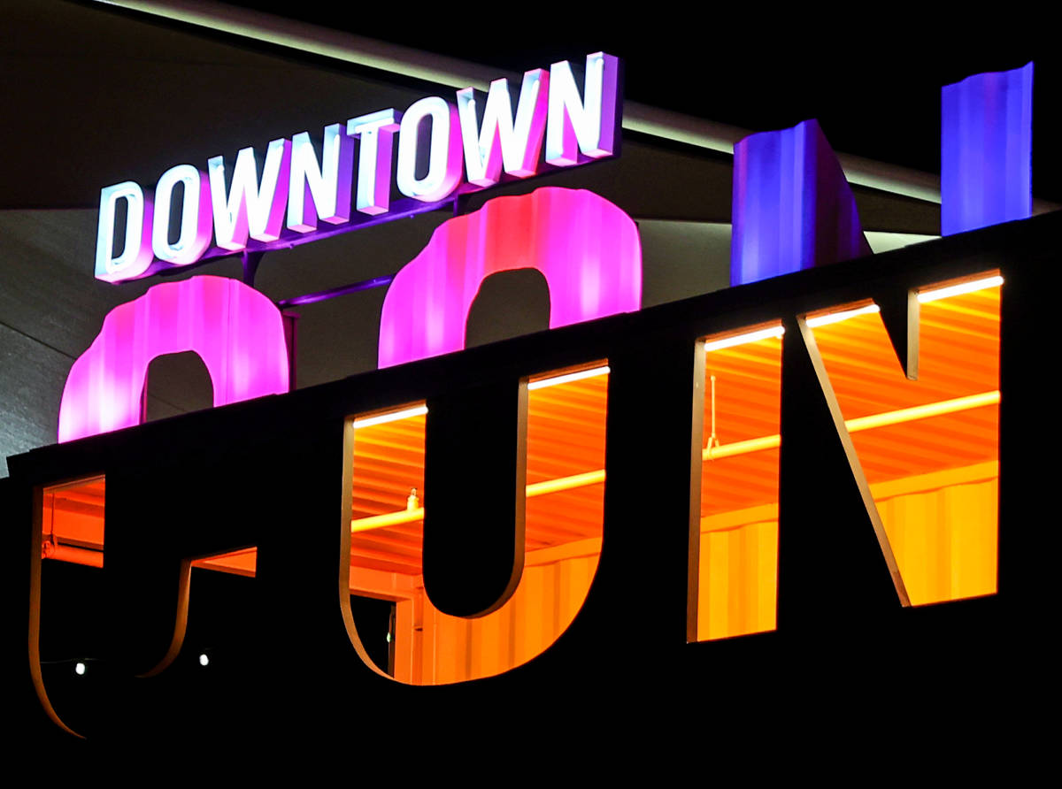 The Downtown Container Park in Las Vegas Wednesday, Feb. 17, 2021. The family of the late Tony ...