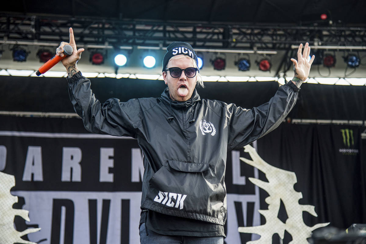 Christopher J. Fronzak of Attila performs at Rock On The Range Music Festival on Saturday, May ...