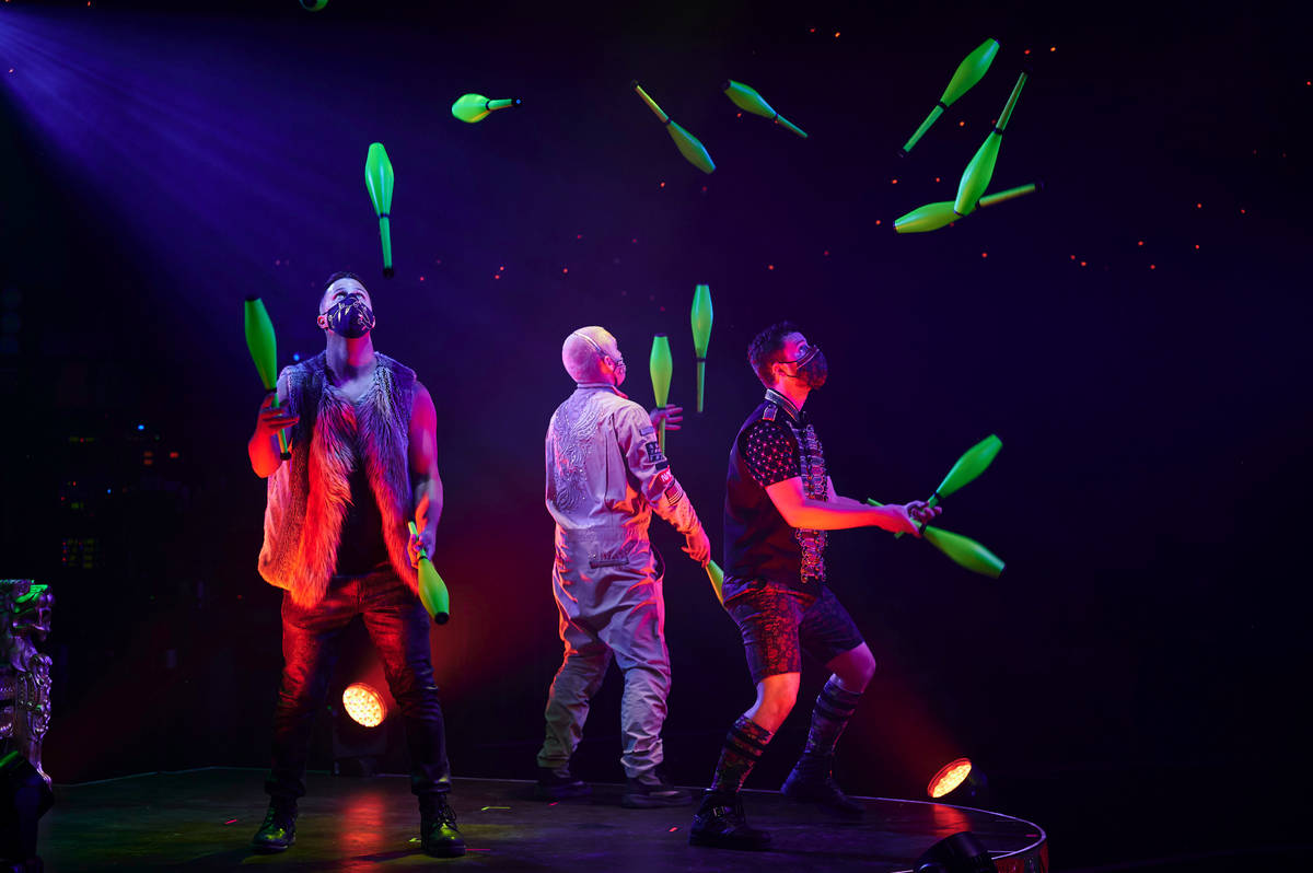 "Water On Mars" is shown during the return of "Absinthe" at Caesars Palace on Wednesday, Oct. 2 ...